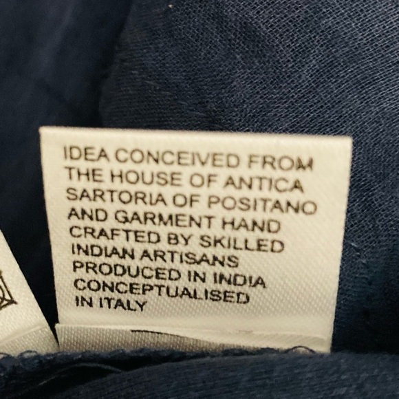 Antica Sartoria blue semi sheer embellished tie front tunic. Size small - Picture 9 of 9